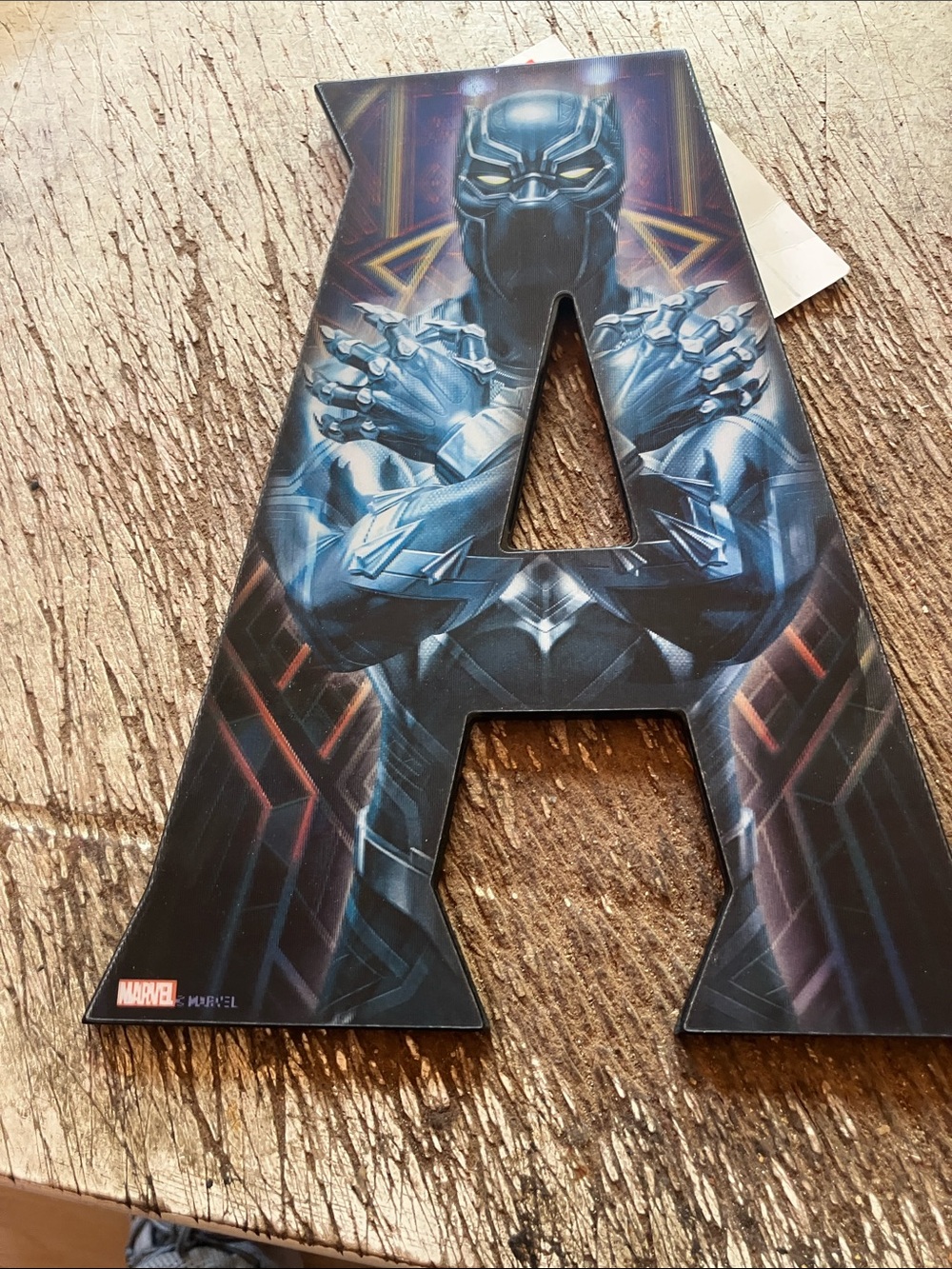 Marvel Black Panther Decorative Wall Letter A in Black and Blue